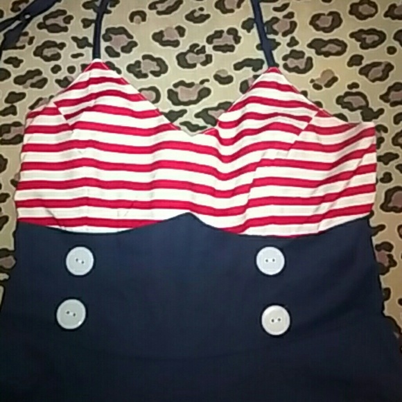 🆑🎉⚓Nautical 50's Style Pin-Up Dress - Picture 5 of 5